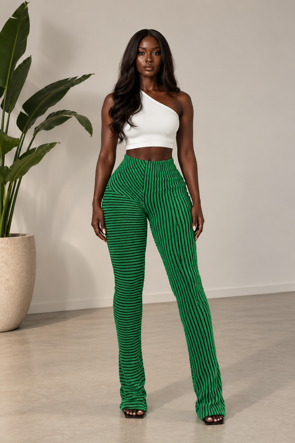 July Textured Pants in Green