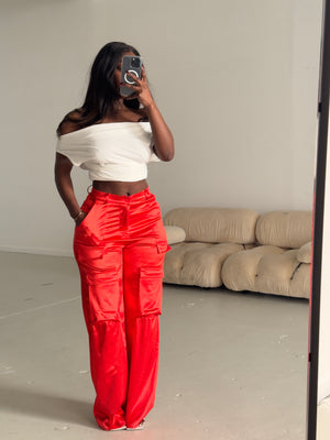 Molly Satin Cargo Pants