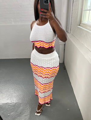 Irie Crochet Midi Skirt Set