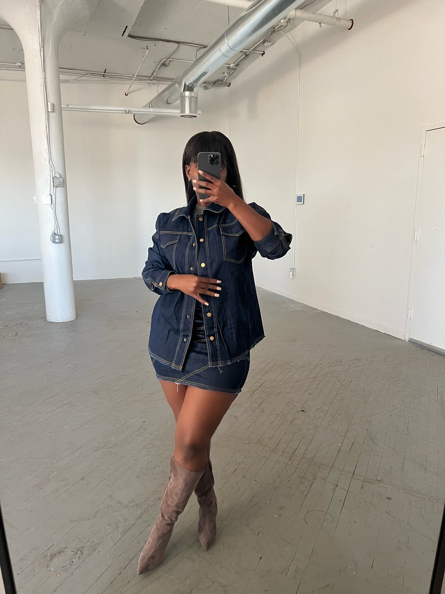 Dina Denim Skirt Set