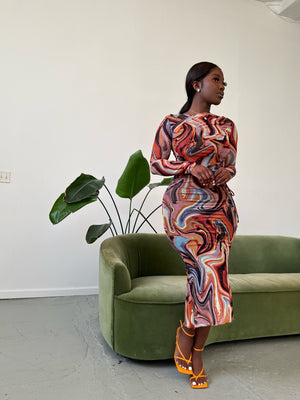 Delvin Mesh Skirt Set